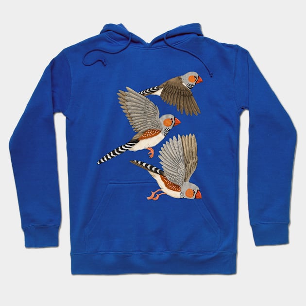 Zebra Finches Flight Hoodie by Marta Tesoro